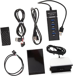 UKCOCO Lcd Screen 4pcs PC computer secondary screen mini display lcd monitor lcd display 3.5 Inch mini monitor Computer Case Secondary Screen CPU Data Monitor USB monitor electronic