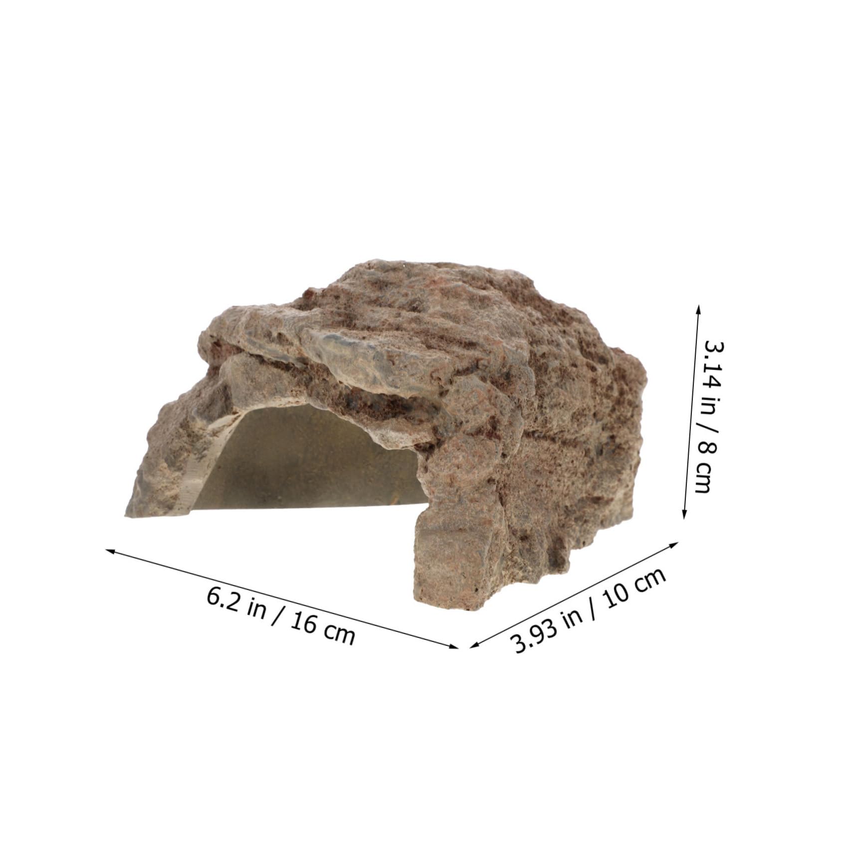 BELLIFFY Reptile Hide Cave Lifelike Resin Habitat Decor for Snakes Geckos Turtles Safe Pet Shelter with Creative Design for Reptile Terrariums and Enclosures