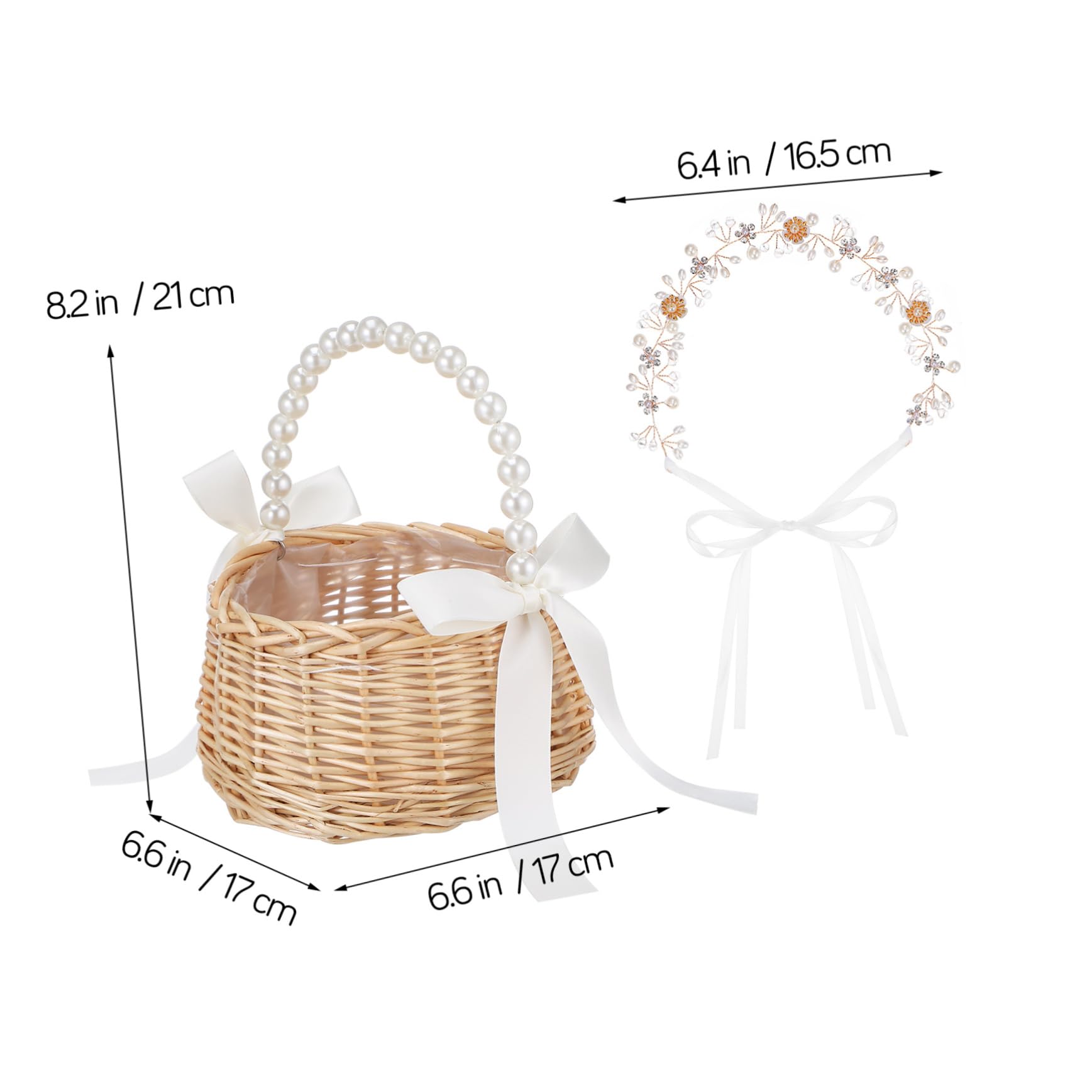 Rustic Handwoven Rattan Tote with Handle for Weddings Parties and Home Decor Includes Elegant Lace Detailing and Sophisticated Design