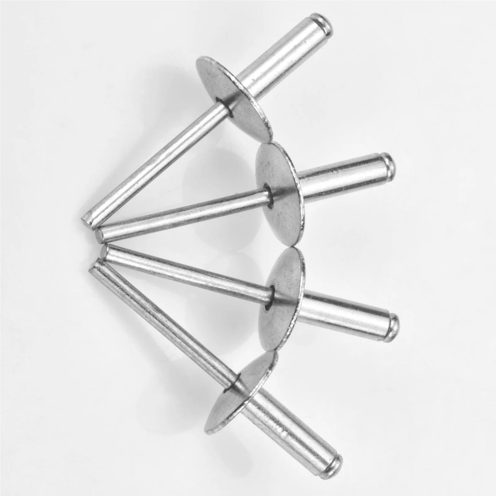 Kit surtido de 300 remaches ciegos de aluminio de brida grande, 16 mm de diámetro | Remaches de aluminio resistentes para un cierre seguro. Ideal para proyectos de metal, plástico y madera. 4,8 x 20 mm