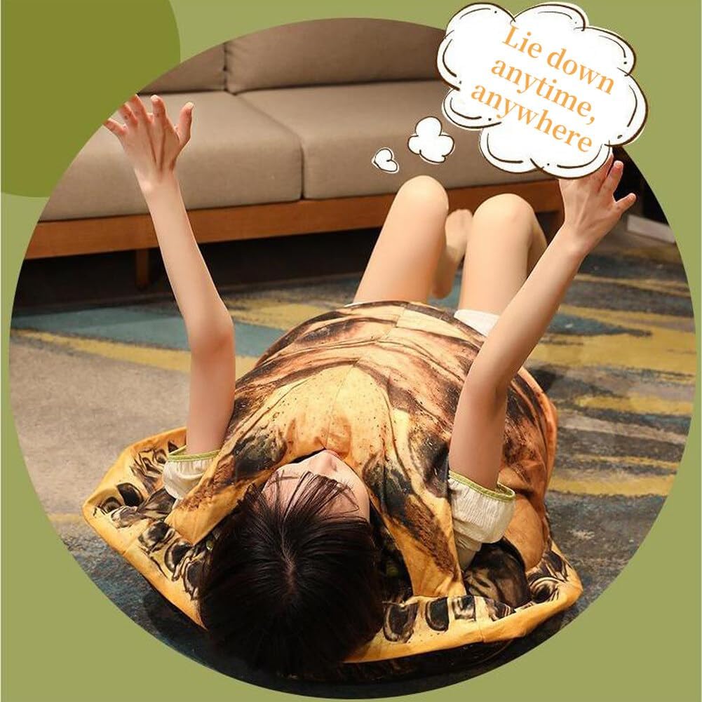 40 Inch Wearable Turtle Shell Pillow Realistic Turtle Shell Costume Big Turtle Body Pillow for Adults - Brown