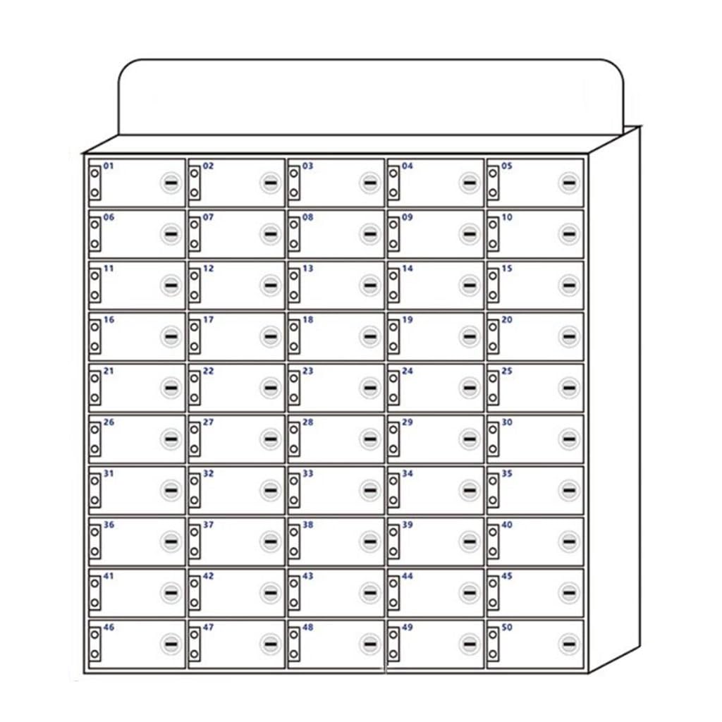 Mobile Phone Storage Locker White Acrylic Mobile Phone Storage Cabinet Thickened Wall-mounted Clean Desktop Cell Phone Storage Box With Lock (Color : White, Size : 50)