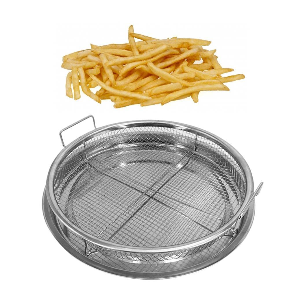 rockible Bac à Rond Antiadhésif, Panier à Frites, égouttoir, 3, Argent