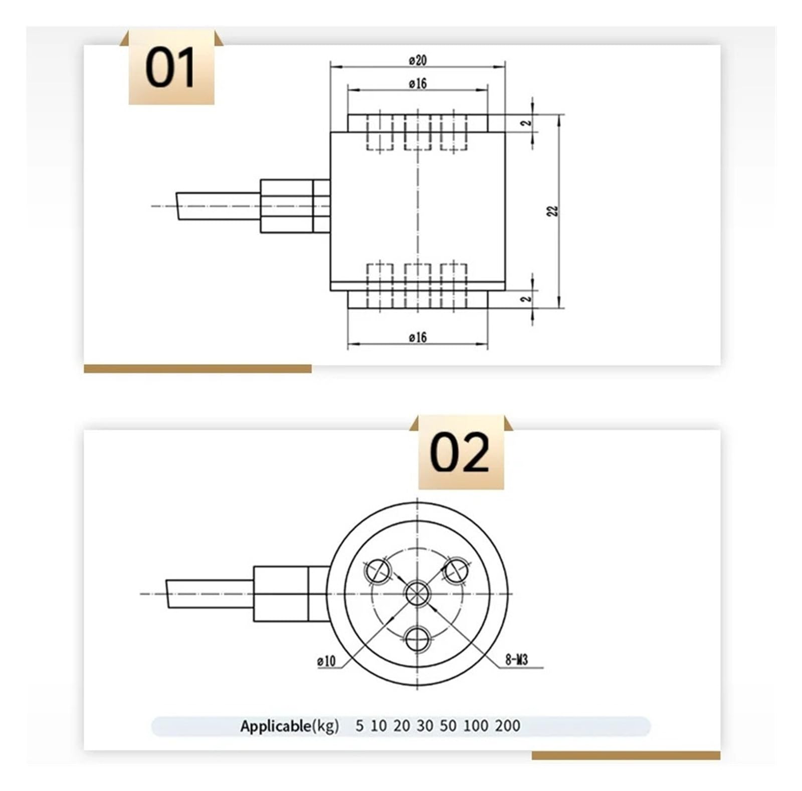 Célula de carga de botón de alta precisión de 0-200 kg con pantalla, transductor de fuerza de compresión for uso industrial. para medir fuerza(50KG Display)