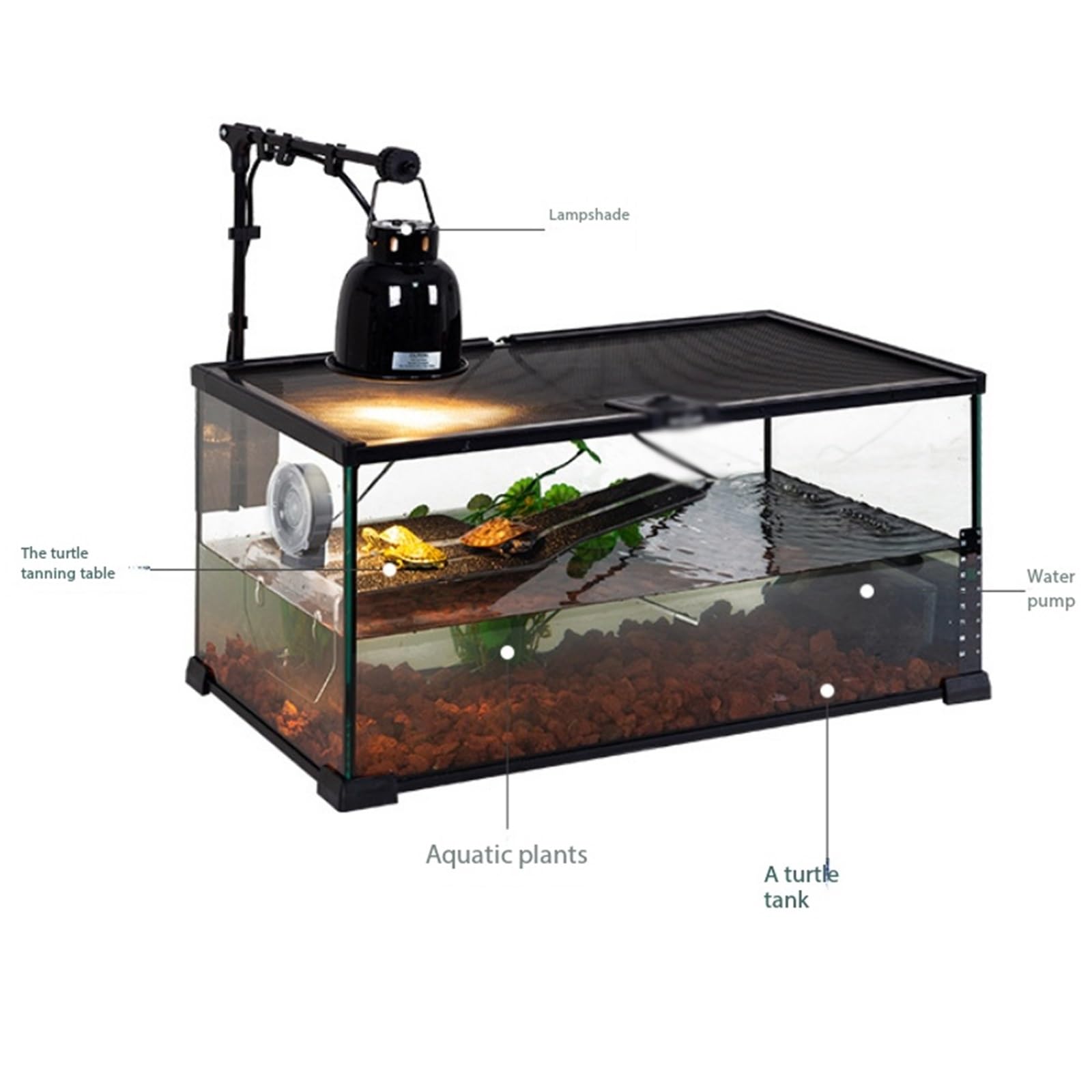 Aquarien Schildkrötenaufzuchtbecken Tiefwasserschildkröte aus Spezialglas mit Ablauflöchern