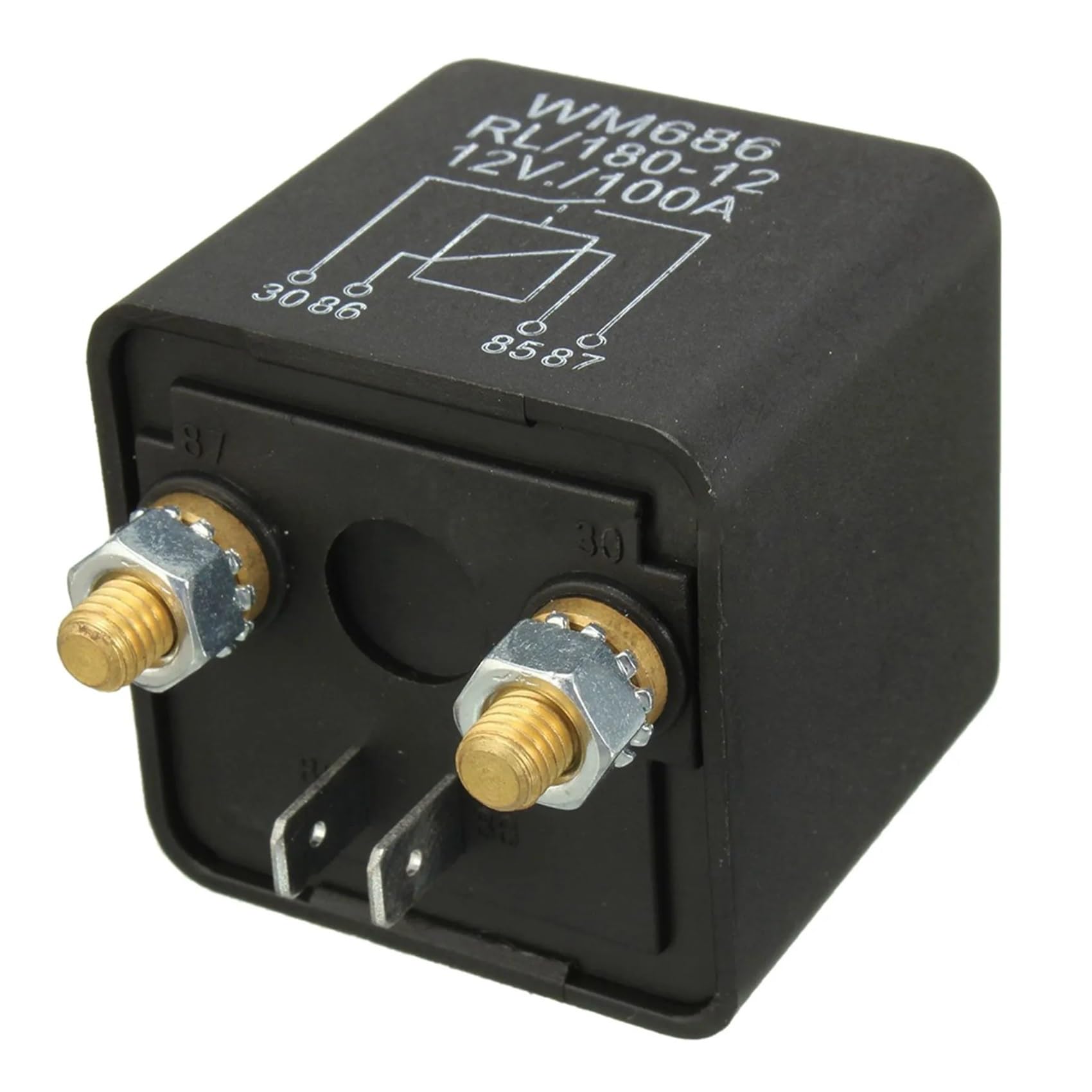 4X 12V 100Amp 4-Pin Heavy Duty ON/OFF Switch Split Charge Relay for Auto Boat Van Black RUAJOGYNVM
