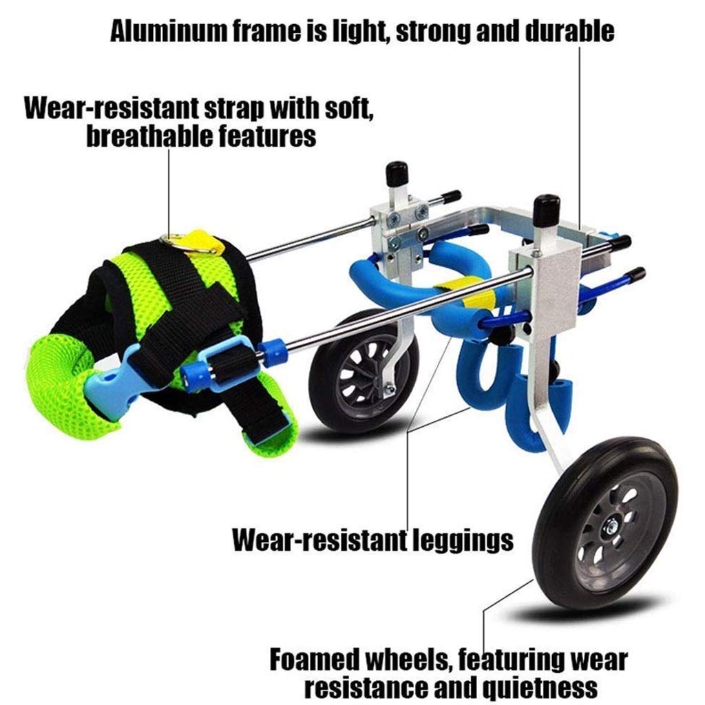 Sedia a Rotelle per Cani Cura dell'Anca e delle Articolazioni Scooter Portatile per Cani Veicolo di addestramento per la Riabilitazione delle Zampe Posteriori per la Riparazione delle Gambe