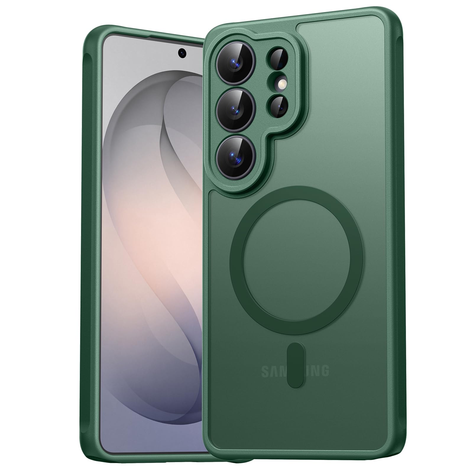 EASDNB für Samsung Galaxy S26 Ultra Hülle Magsafe mit Kameraschutz, Magnetisch Handyhülle für S26 Ultra Hülle, Stoßfeste Kratzfeste Durchscheinende Schutzhülle für Samsung S26 Ultra Case, Grün