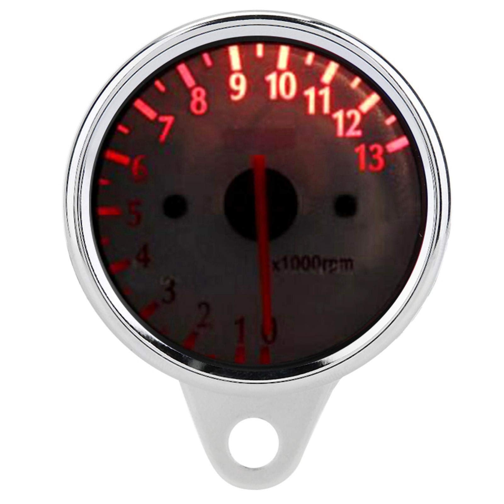 Tachymètre de moto Jauge de tachymètre, tachymètre d'affichage à LED de moto universel 12 V, jauge de compteur de tachymètre électronique 13000 tr/min