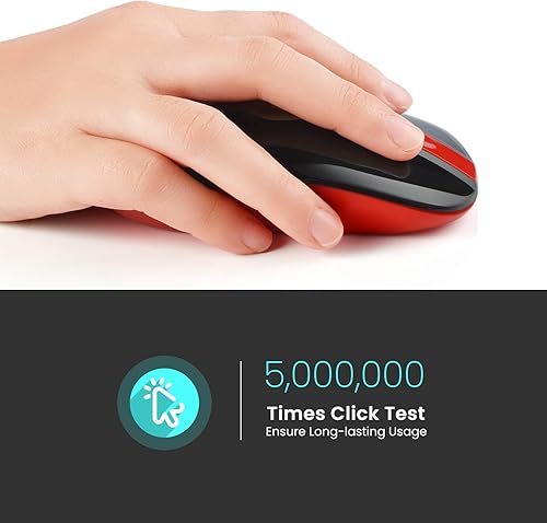 Miniatura 4 de LeadsaiL Wireless Computer Mouse, 2.4G Portable Slim USB Mouse, Silent Click Laptop Mouse with One AA Battery 3 Adjustable Levels, 4 Buttons