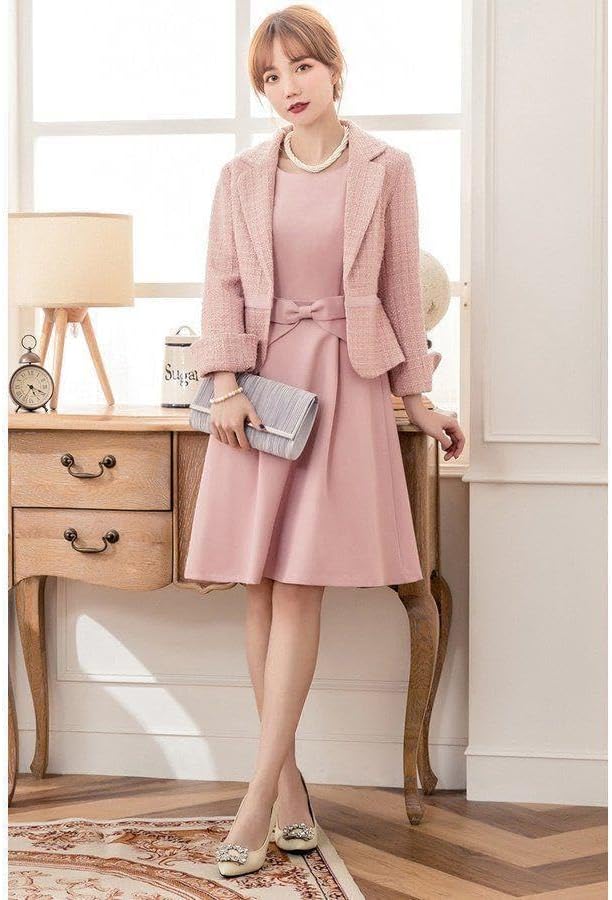 スーツ レディース ワンピーススーツ セレモニー ジャケットスーツ セレモニースーツ ママスーツ 洗える 秋冬 おしゃれ ビジ (ア