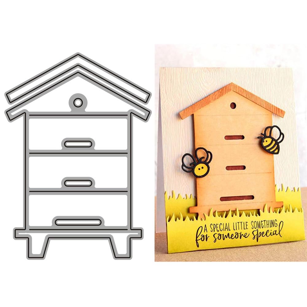Bee Box Die Cuts for Card Making, Beehive Metal Cutting Dies for Paper Scrapbooking, DIY Stencils for Album Party Wedding Festivals Decoration
