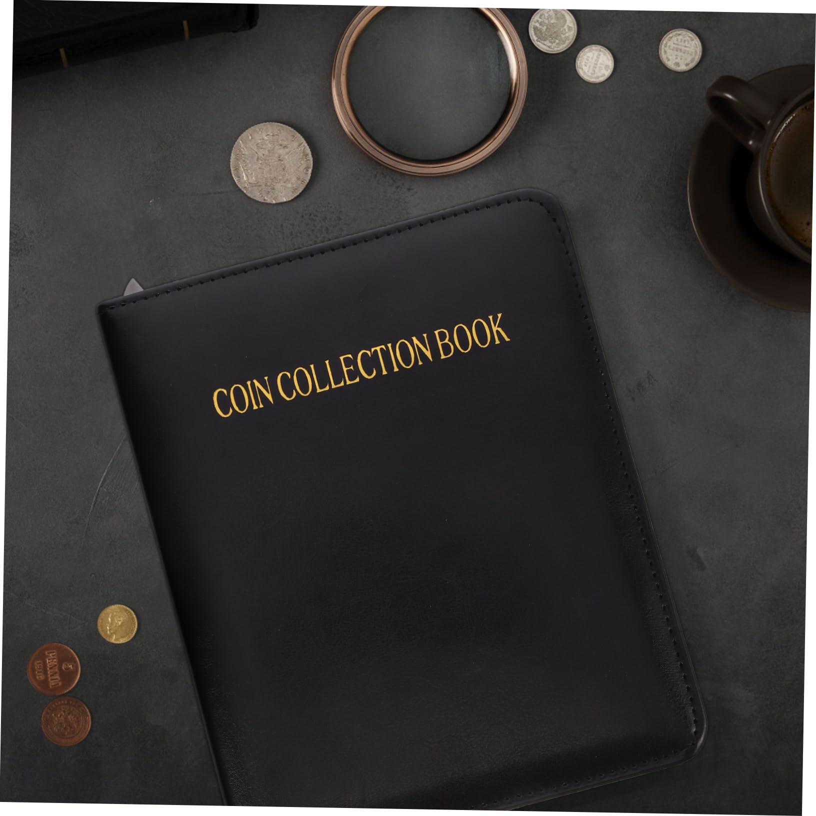 Álbum De Colección De Monedas Protección Organizador De Monedas De Compartimentos Páginas Transparentes Cubierta Artificial para Coleccionistas