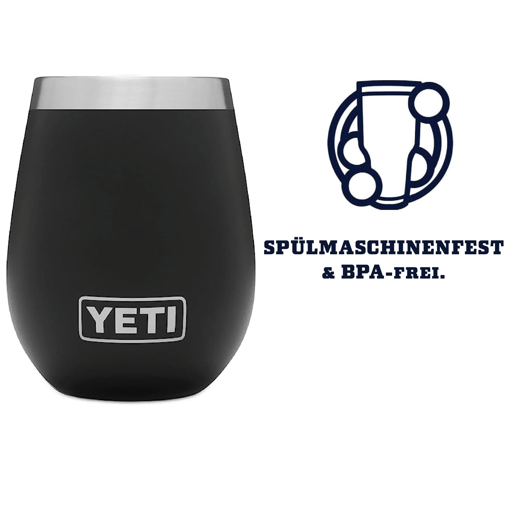 YETI Rambler Weinbecher Mit MagSlider-Deckel, Black, 10 oz (295 ml)