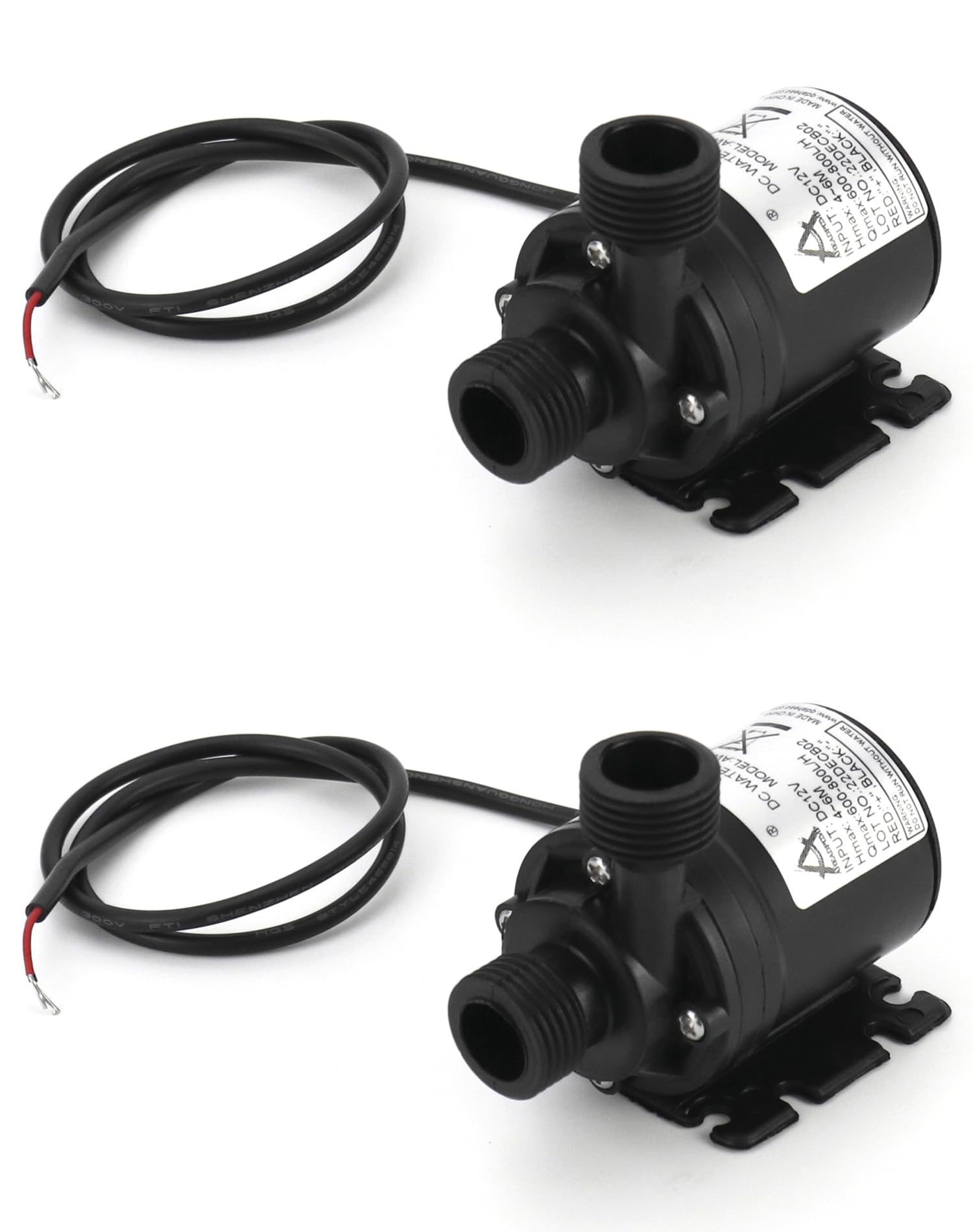 QWORK® 2 Pièces Pompe a Eau 12v 800l/h 5m, Pompe à Eau Submersible sans Balai, pour la Circulation de l'eau de la Piscine de Fontaine Solaire d'aquarium d'étang de Bassin