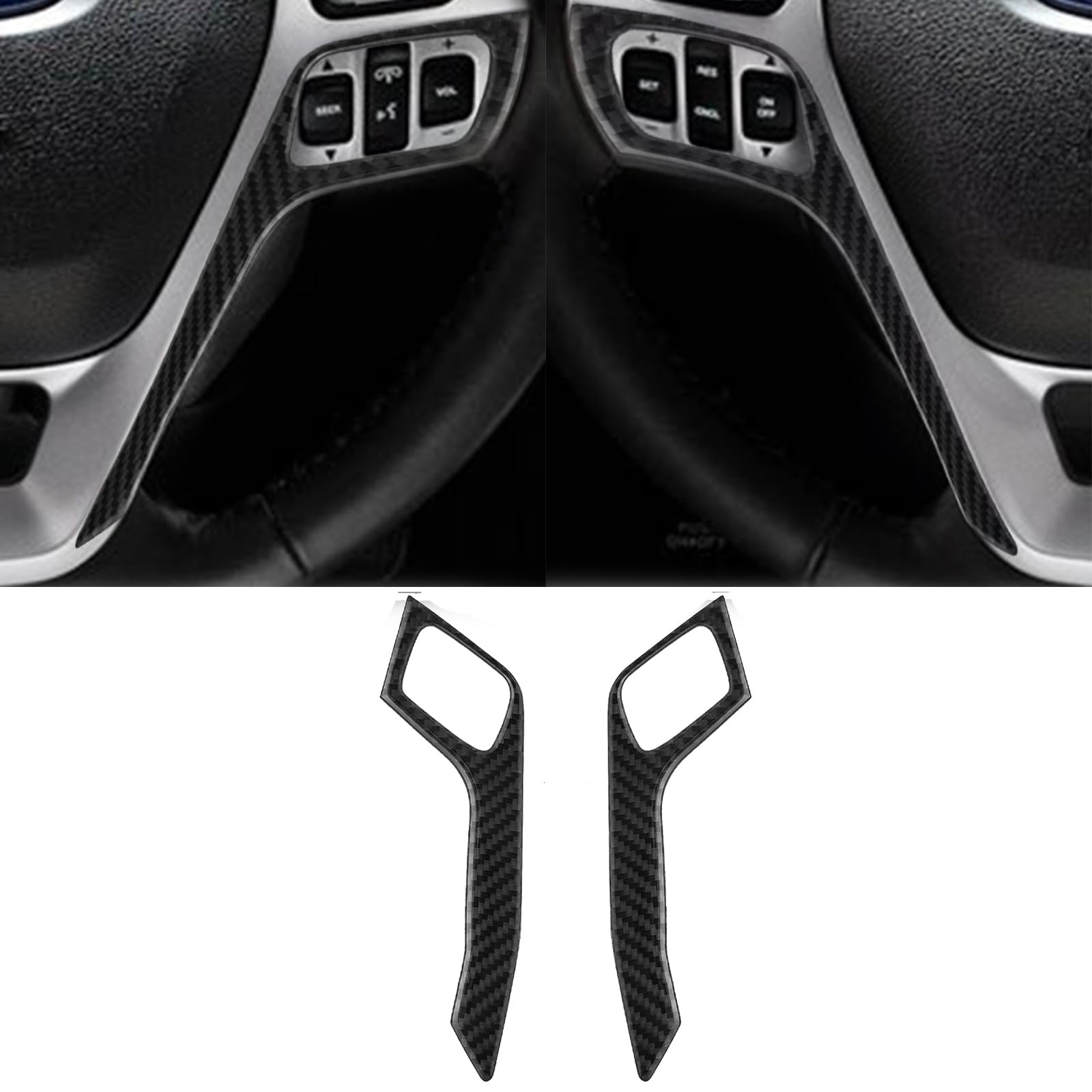 Carbon Fiber Steering Wheel Emblem Sticker/Cover Accessories Compatible or Ford Explorer 2013 2014 2015 2016 2017 2018 (Black,2 Pieces)