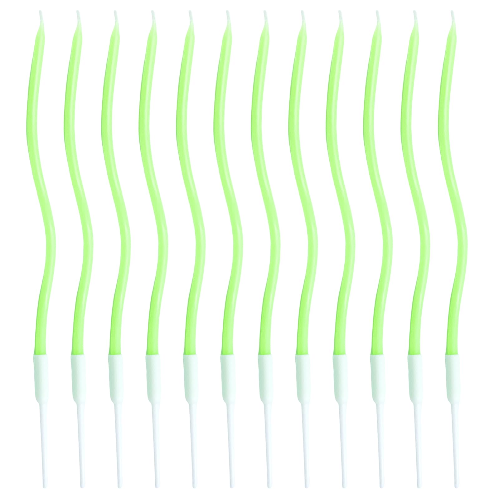 Festa Centro Green 12 Birthday Cake Candles, Spiral Birthday Candles Long Thin Candles Birthday Cake Candles Spiral Cupcake For Birthday Party Cake Decorations (Green)