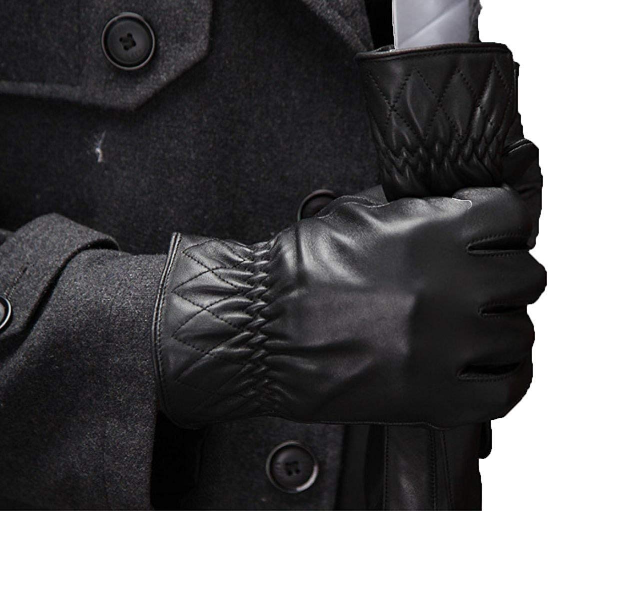 Unisex-Adult Mittens Męskie Klasyczne Rękawiczki Łatwe Ciepłe I Skórzane Nowoczesne Casual Zimowe Rękawiczki Ciepłe Zimowe Skórzane Rękawiczki/Black/One Size