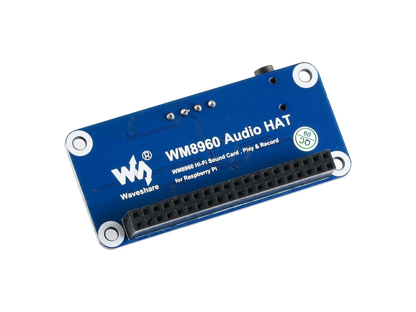 Waveshare WM8960 Hi-Fi Sound Card Hat Audio Module for Raspberry Pi Supports Stereo Encoding/Decoding Hi-Fi Playing/Recording Directly Drive Speakers to Play Music,I2S I2C Interface