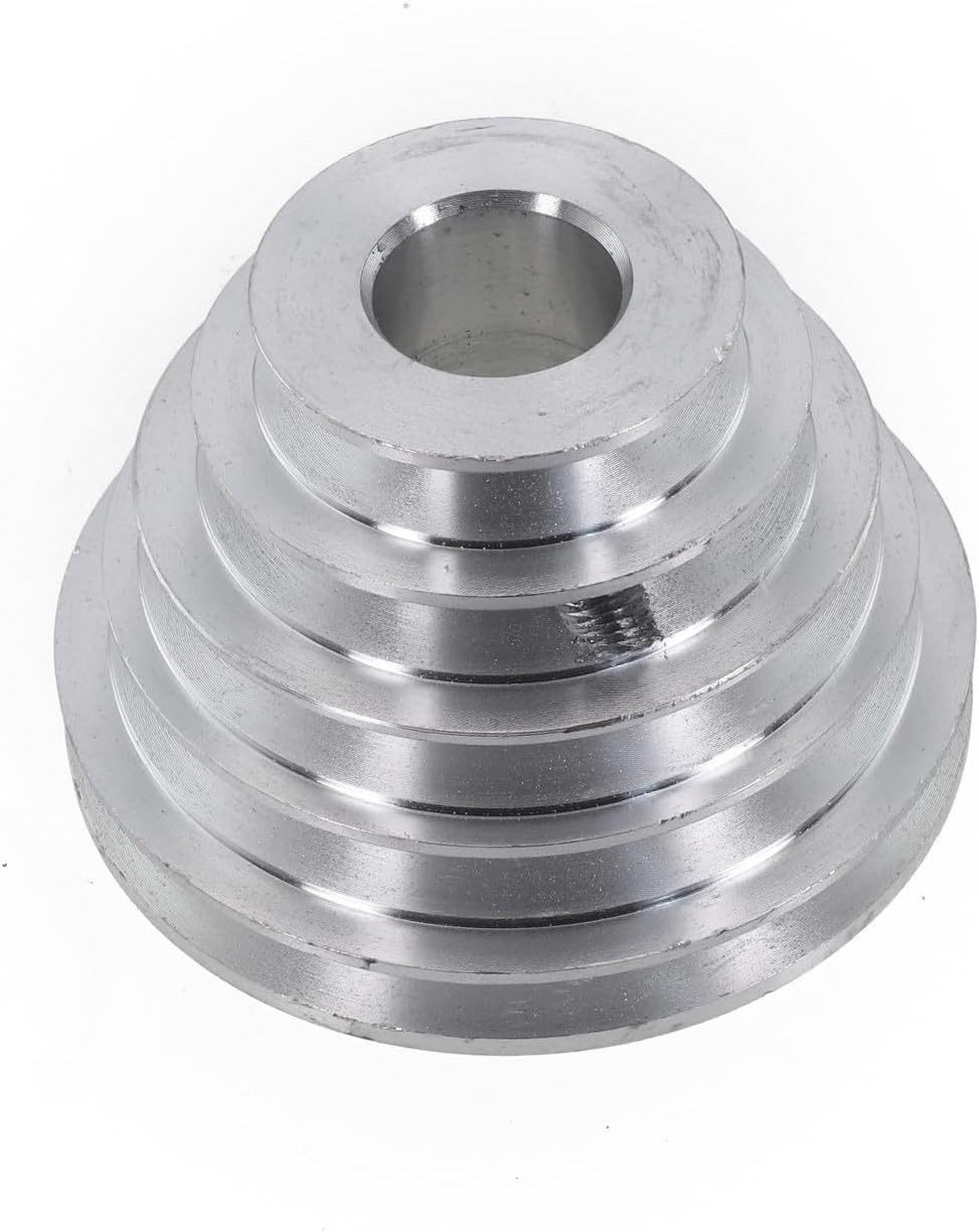 Aluminum Pagoda Pulley Wheel Set Transmission Pulley Drive Wheel with 14mm 22mm Bore 5-Step V Belt Pulley for Bench Top Drill Press Motor Shaft Power Tools Workshop Equipment(22mm)