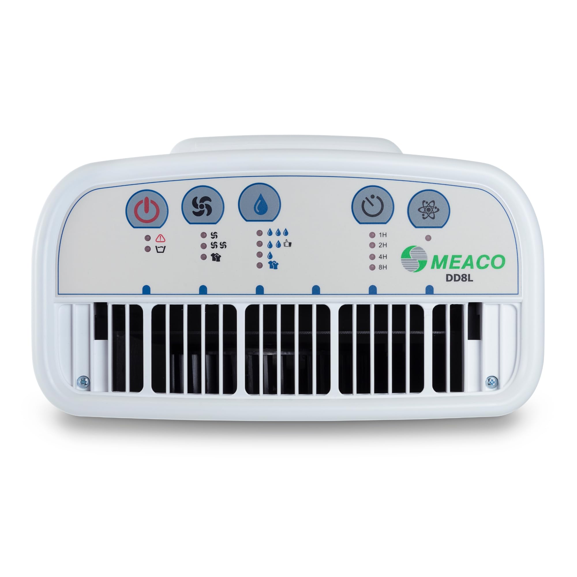 Meaco DD8L Deumidificatore per disidratazione, Ionizzatore, Ideale per l'uso in Locali Non riscaldati (Inferiore a 10 °C), Funzione Auto-Restart, 660 W, 240 V, Blanc Avec Bordure Bleue