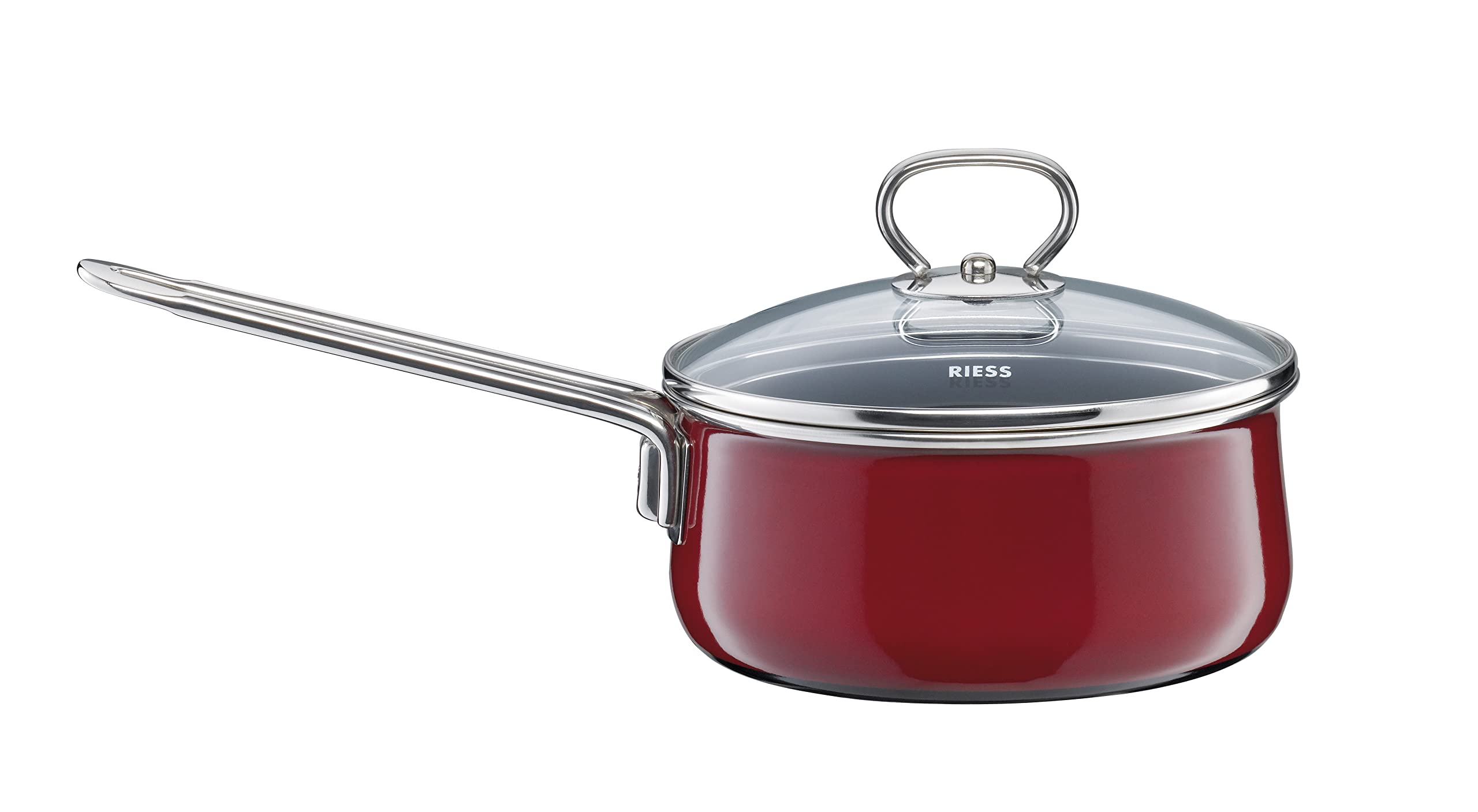 Riess Nouvelle - Top 3000 Rosso Saucepan with Glass Lid Maroon, 16 cm