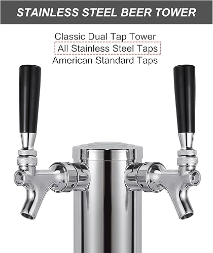 Miniatura 9 de FERRODAY Torre Kegerator doble grifo torre de cerveza doble grifo dispensador de torre de cerveza grifo de cerveza Kegerator piezas torre de acero