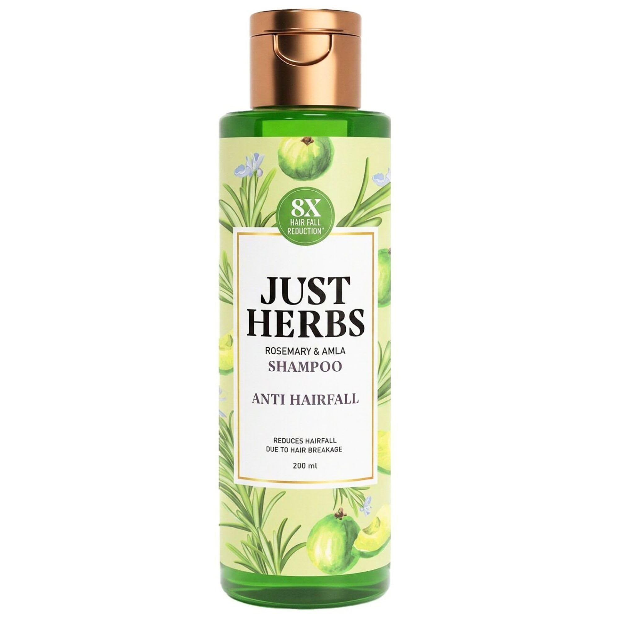 Just Herbs 8 In 1 Root Nourishing Amla Neem Hair Fall Control Shampoo For Men & Women - Suitable For Oily Hair Scalp, Sulphat