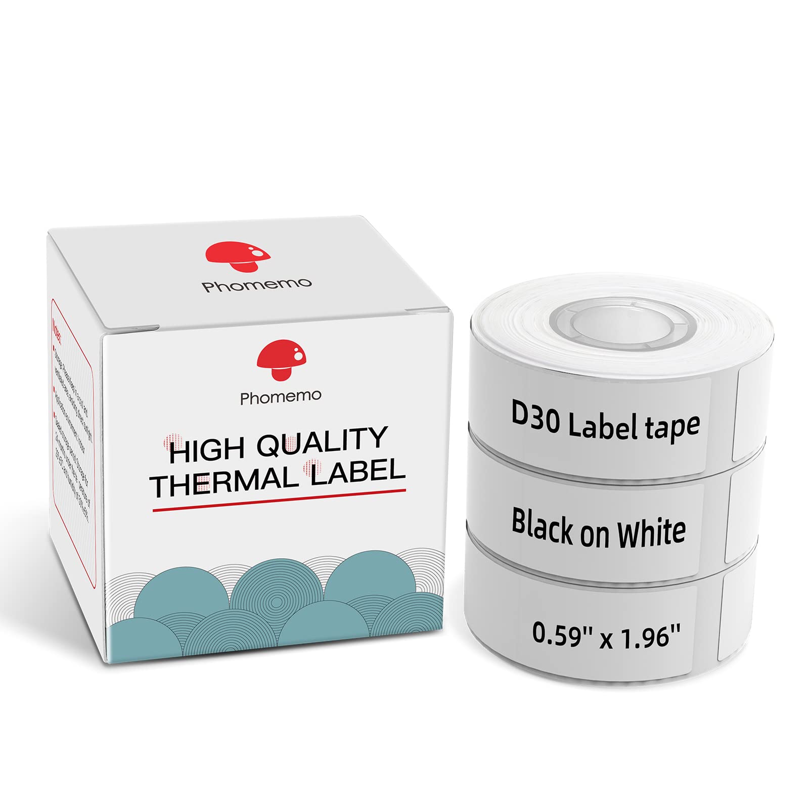 Phomemo D30 Self-Adhesive Labels White 0.59'' x 1.96'' (15mm X 50mm) 390 Labels,D30 Thermal Printing Paper Tape Compatible for D30 Portable Bluetooth ...