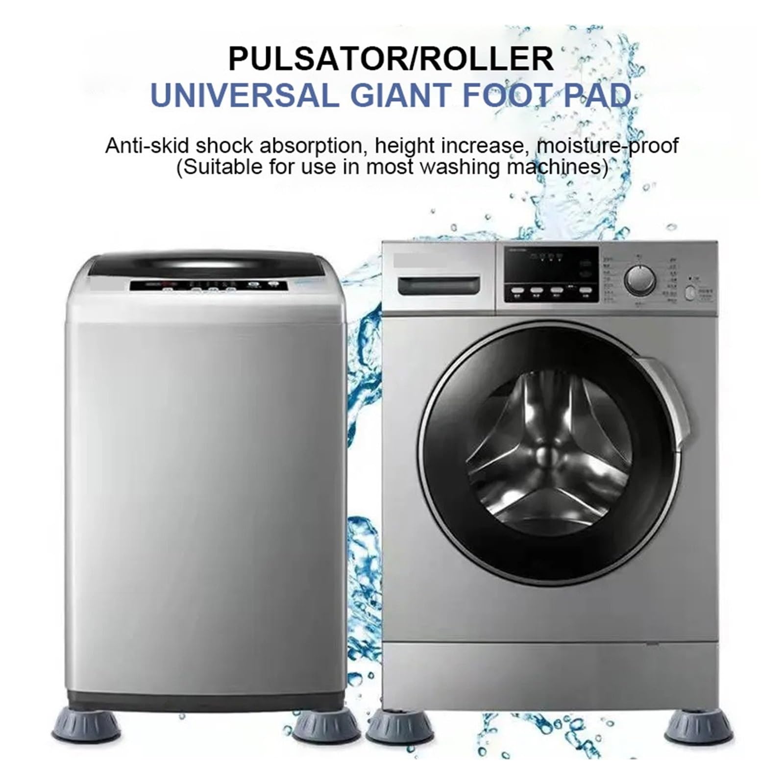 Anti-Vibrations-Fußpolster for Waschmaschinen, Gummimatte, universeller Dämpferständer