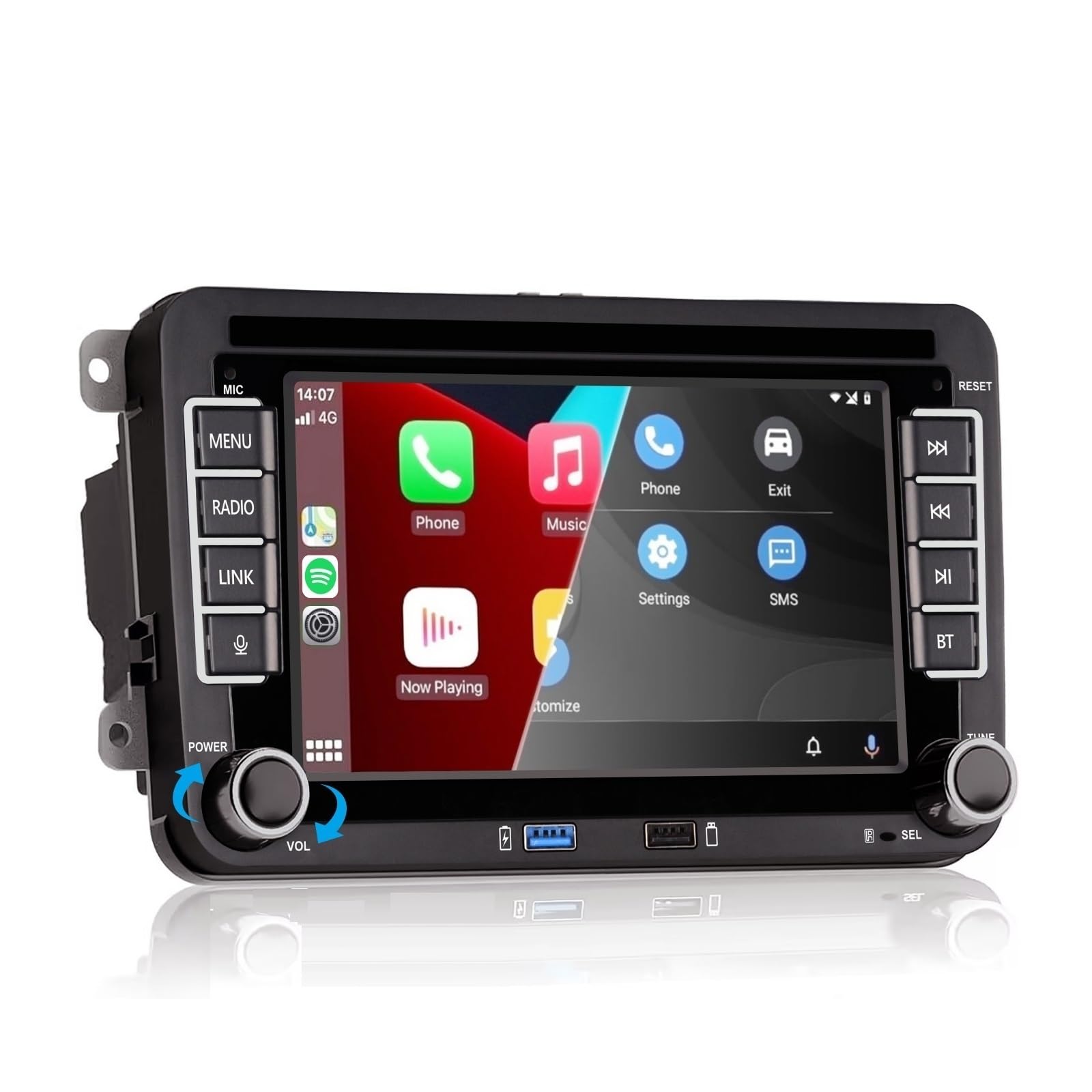 Autoradio per Golf 5/Golf 6, Schermo Touch da 7 Pollici con Wireless CarPlay & Android Auto, Plug and Play, Bluetooth/AM/FM/SWC/DSP/Mirror Link per VW T5, Polo 5, Passat, Skoda, Jetta, Toura