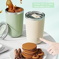 Vista 6 de Taza autoagitadora, taza eléctrica de mezcla automática con agitación magnética, recargable para café, leche y cacao (B-verde)