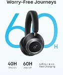 soundcore Space One Pro by Anker, Adaptive Active Noise Cancelling Headphones Driven by 6 Mics, Super Foldable Design, 60H Lossless Audio, Ultra-Fast Charging, Hi-Res Wireless Audio, Comfortable Fit | Adaptive Active Noise Cancelling, 60H Playtime, H