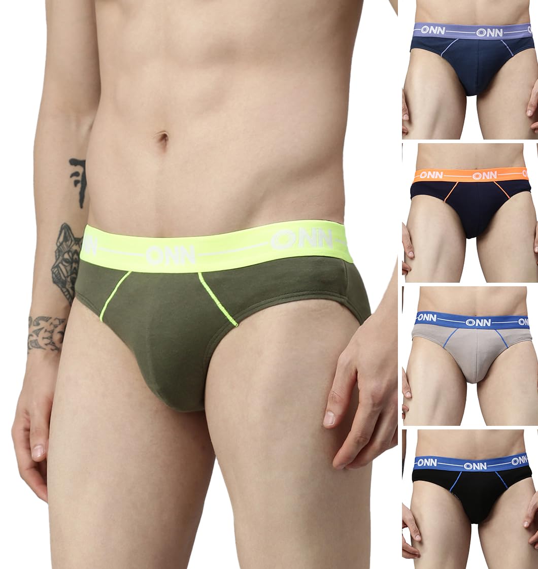 onn Men's Cotton Brief (Pack of 5) (Colors May Vary)-picture-39