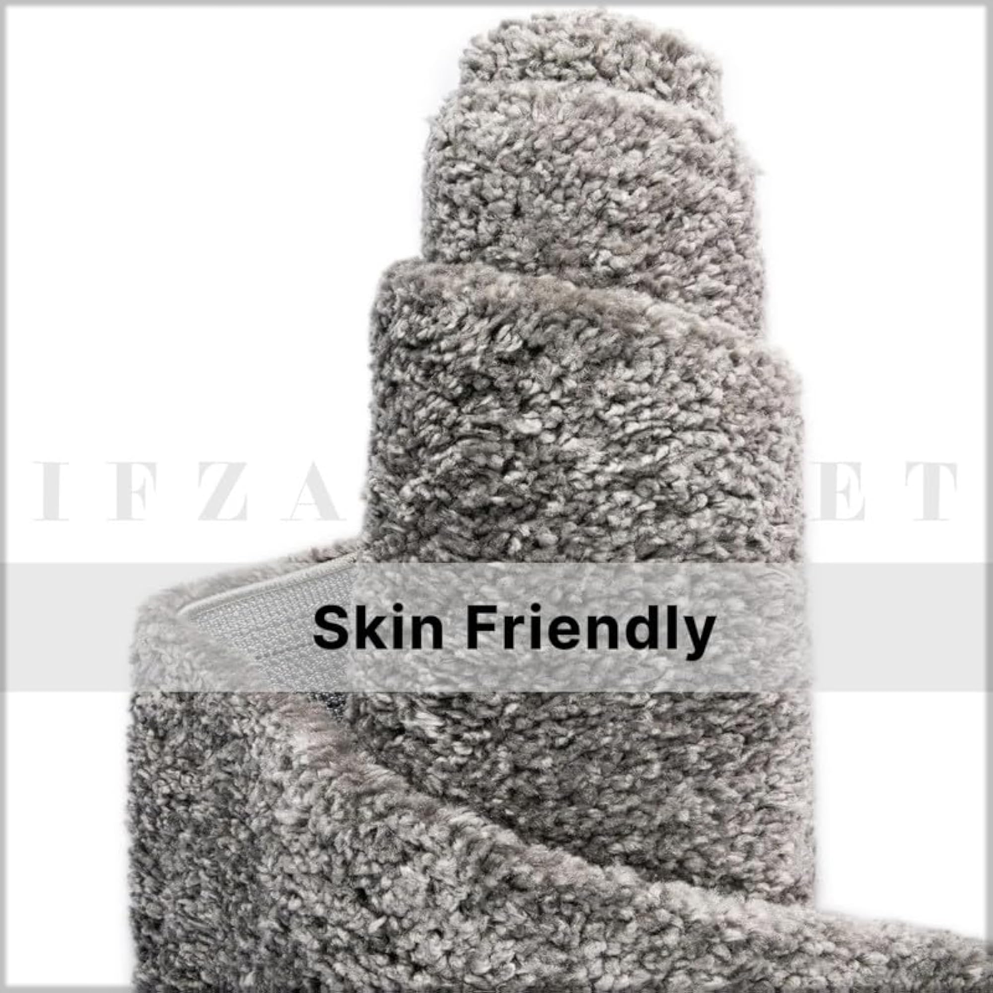 Handcrafted Grey Shaggy Round Area Rug, 6 x 6 Feet