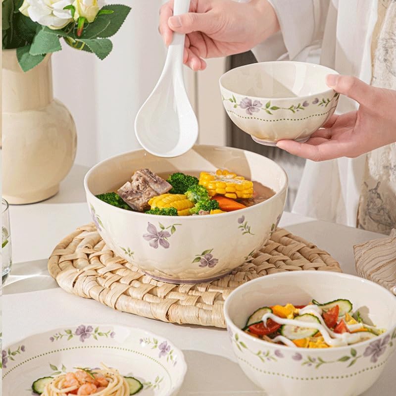 Household Underglaze Painted Ceramic Bowls Tableware Rice Bowl Salad