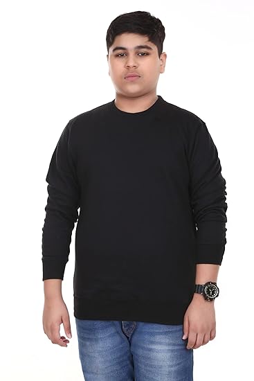 MUKHAKSH (Pack of 1 Boys Winter Woolen Warm Fleece Black Sweatshirt Warm T-Shirt