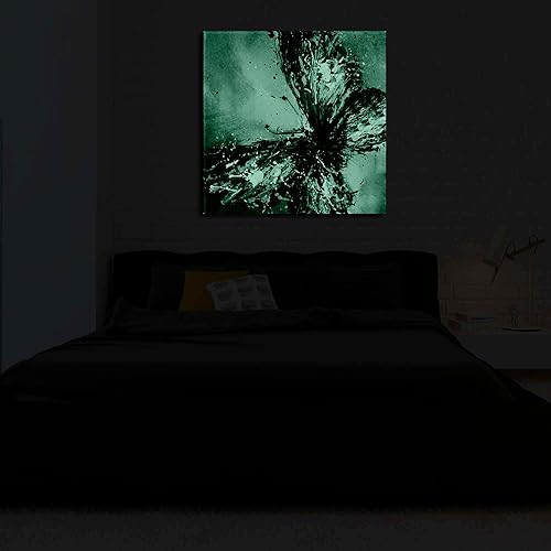 Miniatura 2 de Startonight Lienzo decorativo para pared, diseño de corazón y mariposas, listo para colgar, para sala de estar, imagen grande, decoración de pared