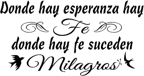 Miniatura 1 de Calcomanías de pared españolas decorativas para pared Donde Hay Esperanza Hay Fe Milagros Mensajes textos biblicos decorativos español citas