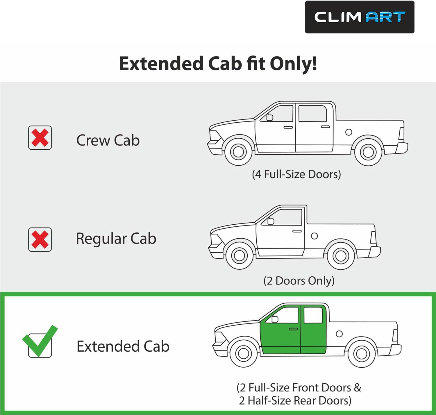 CLIM ART in-Channel Incredibly Durable Rain Guards for GMC Sierra 1500 2007-2013 Extended Cab, Window Deflectors, Vent Visors,Vent Deflector,Truck Accessories,4pcs-607004LPv