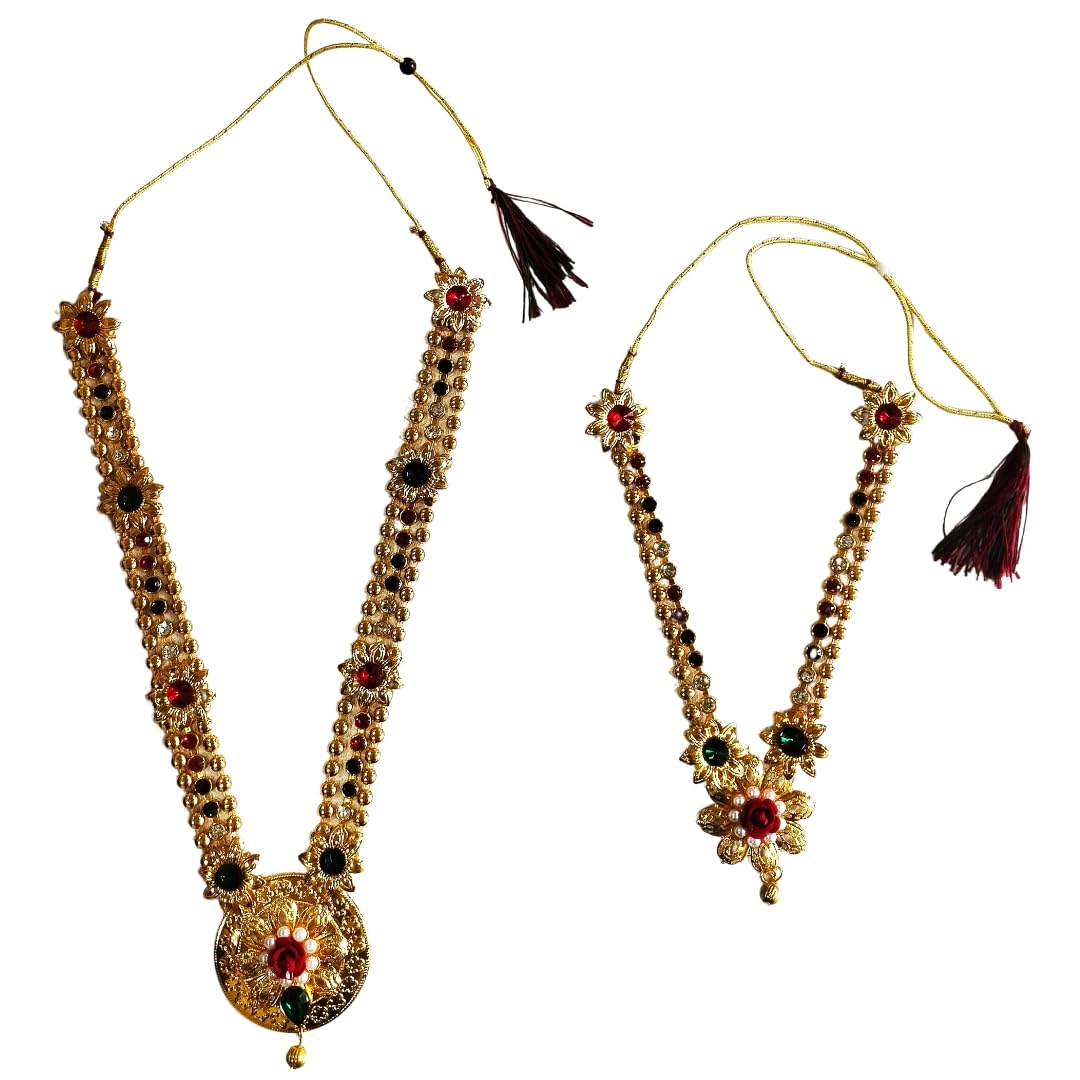 HRIDAY FOODS SERVING DIL SEPoojnam Devotional / Traditional Kanthi Necklace for Divine Celebrations, Decoration and Gifting | Puja Accessories for Ganesh Chaturthi, Navrati, Diwali and other Hindu Festival