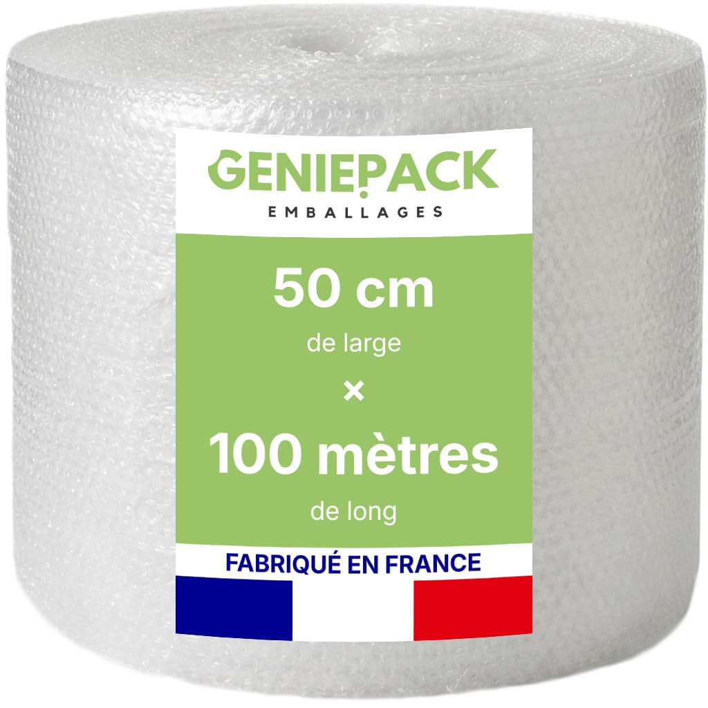 Film à Bulles Professionnel 50 cm x 100 m 60 Microns Bulles 10mm Protection Emballage Colis Déménagement Antichoc