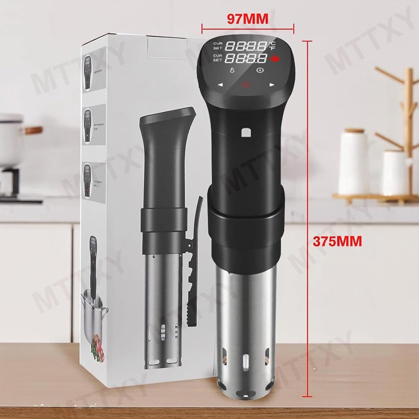 Kuchenka Sous Vide O Mocy 1100 W, Cyrkulator Zanurzeniowy Z Ekranem Dotykowym LCD, Wodoodpornością Ipx7, Kontrolą Temperatury, Próżniowym Urządzeniem Grzewczym O Powolnym Gotowaniu