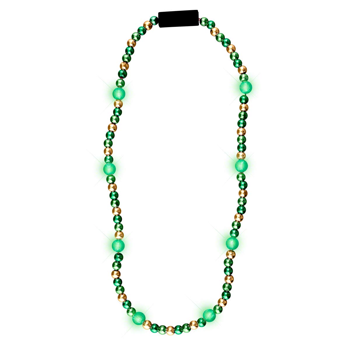 Green & Gold Light Up LED Bead Necklace