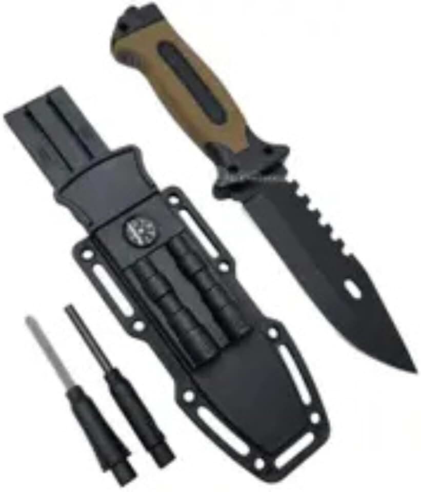 Faca Tática Militar De Sobrevivência Pesca Caça Com Bússola