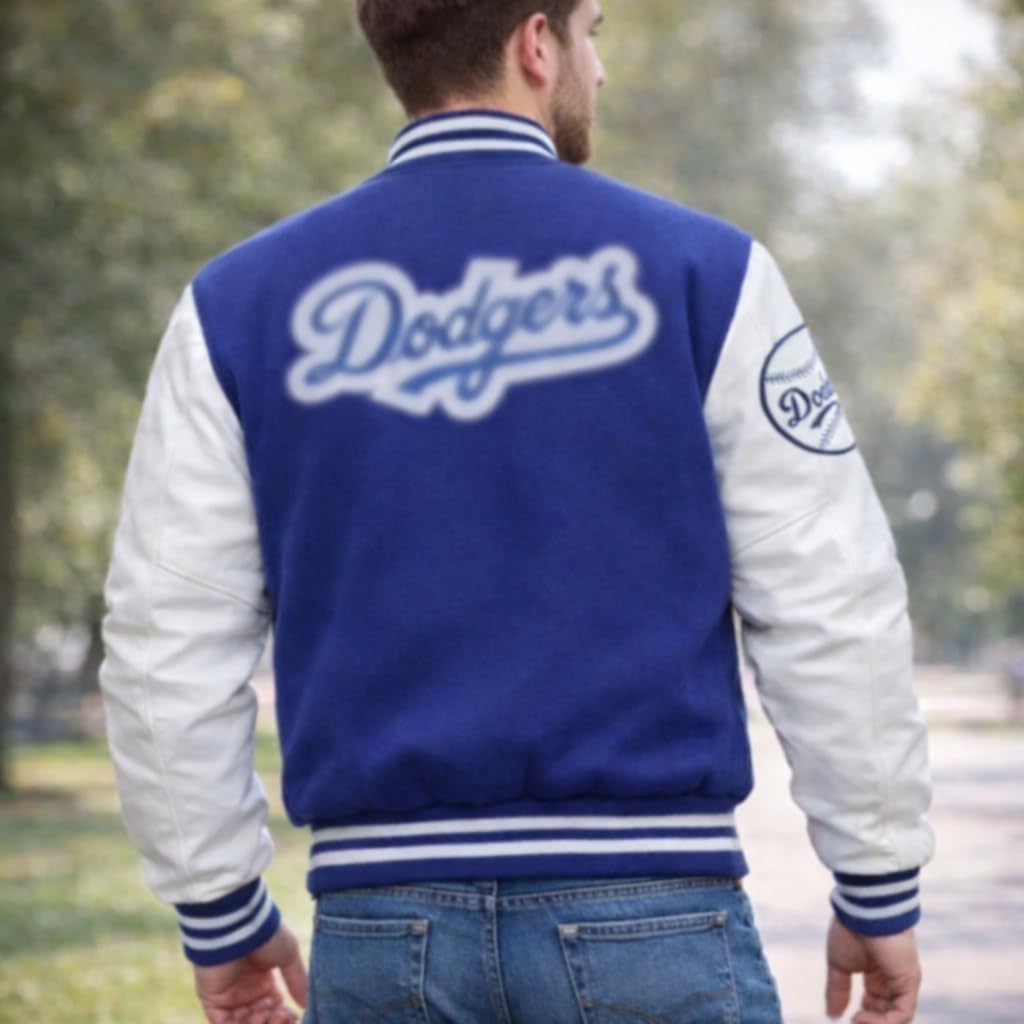 Men's Varsity Jacket Leather Sleeve and Wool Blend Letterman Boys College jacket for men