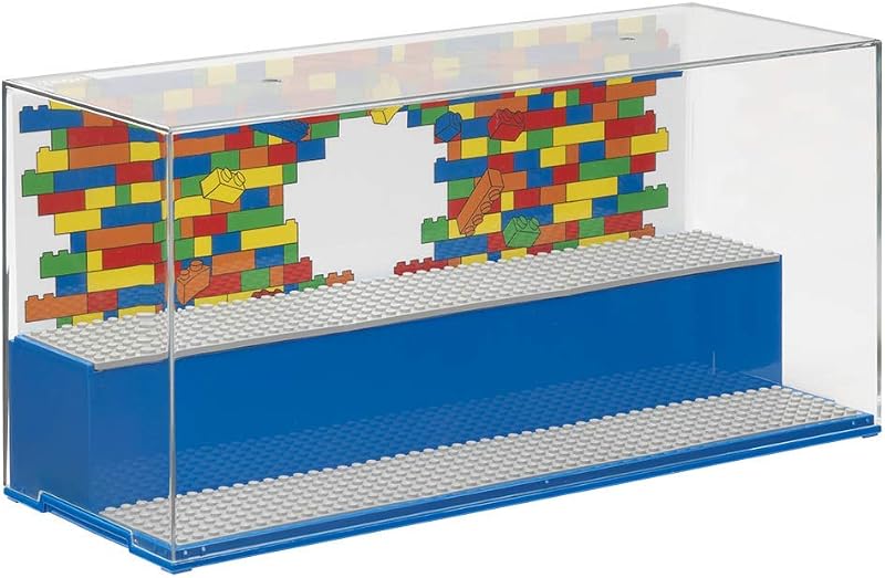Room Copenhagen LEGO Play and Display Case, 2-Tier Toy Storage Container LEGO, Iconic Blue | Display Solution for LEGO Sets and Minifigures, LEGO Box, Home Decor