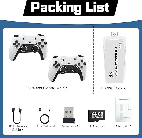 Miniatura 7 de Nueva consola de juegos retro, videojuegos clásicos con HDMI 4K, más de 20.000 juegos y 23 emuladores, controladores inalámbricos dobles de 2.4G