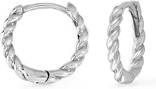 Jewelry Sterling Silver 1/2 Inch Braided Huggie Hoop Earrings