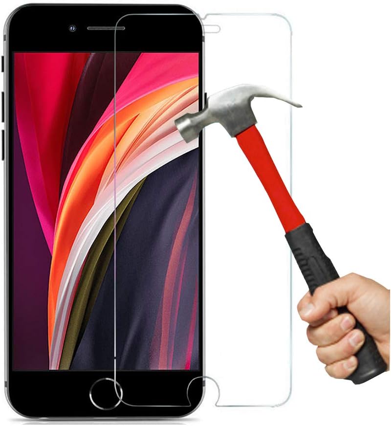 KP TECHNOLOGY iPhone SE 2022 / iPhone SE 2020 Tempered Glass Screen Protector Easy Bubble-Free Installation Clear shatterproof 9H Hardness Anti Fingerprint for iPhone SE 2022 & iPhone SE 2020